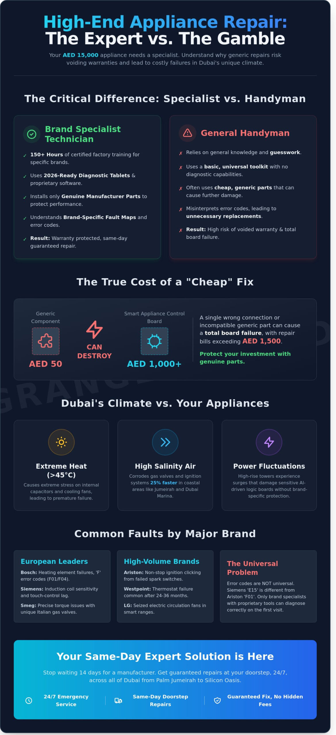 Brand Appliance Repair Dubai: 2026 Expert Guide for All Major Kitchen Brands